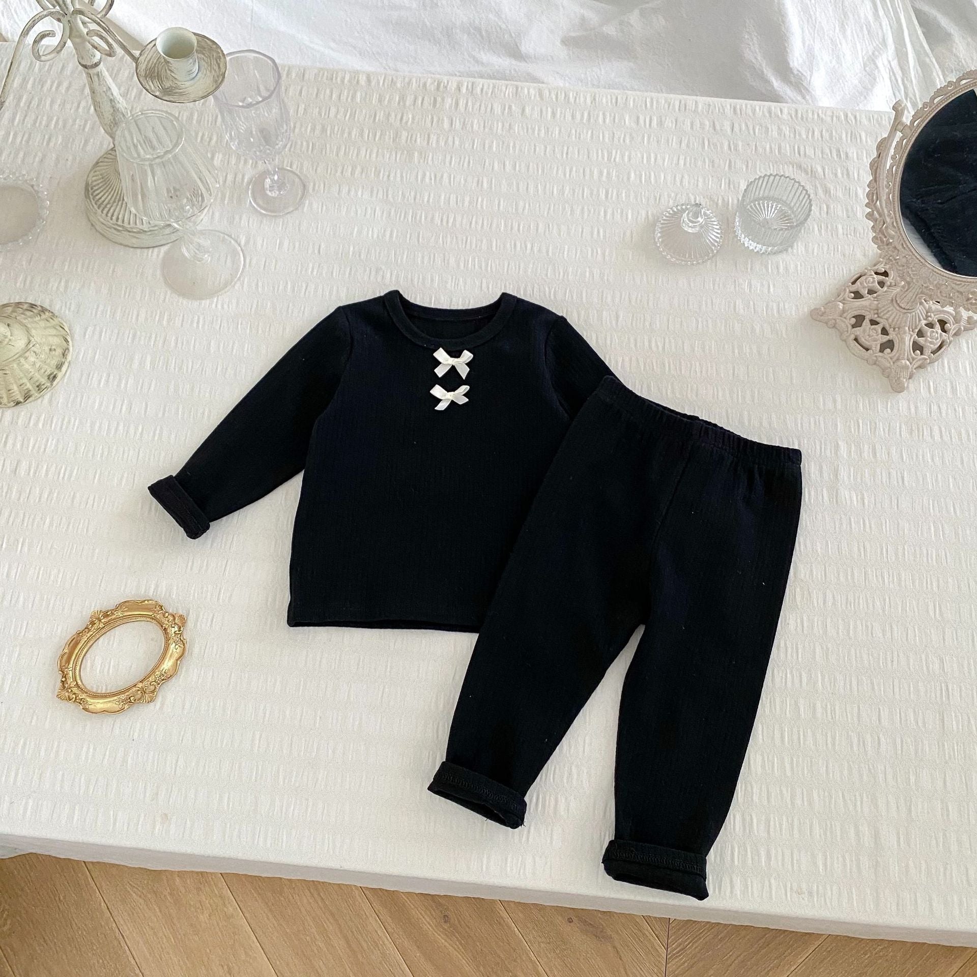 Arrival Autumn Baby Girls Long Sleeves Simple Knitted Top and Solid Color Long Trousers – Clothing Set-2
